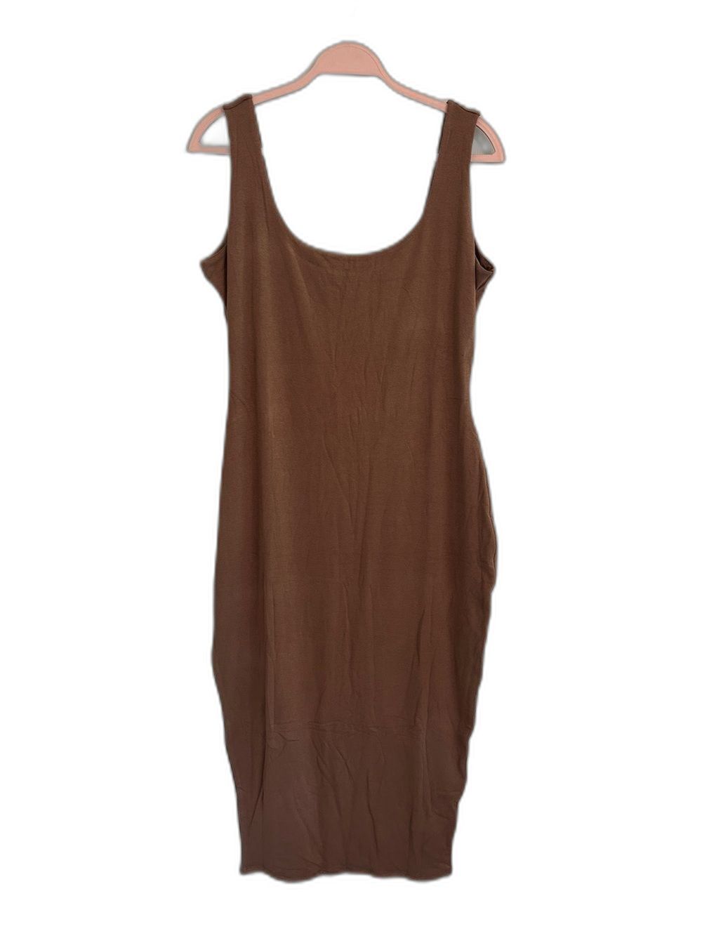 Naked Wardrobe NW Sculpt Tank Midi Dress Camel Brown Bodycon NWOT Size 2X